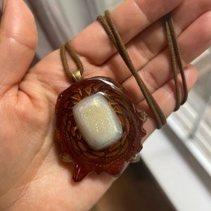 Third eye pinecone - druzy quartz - size small